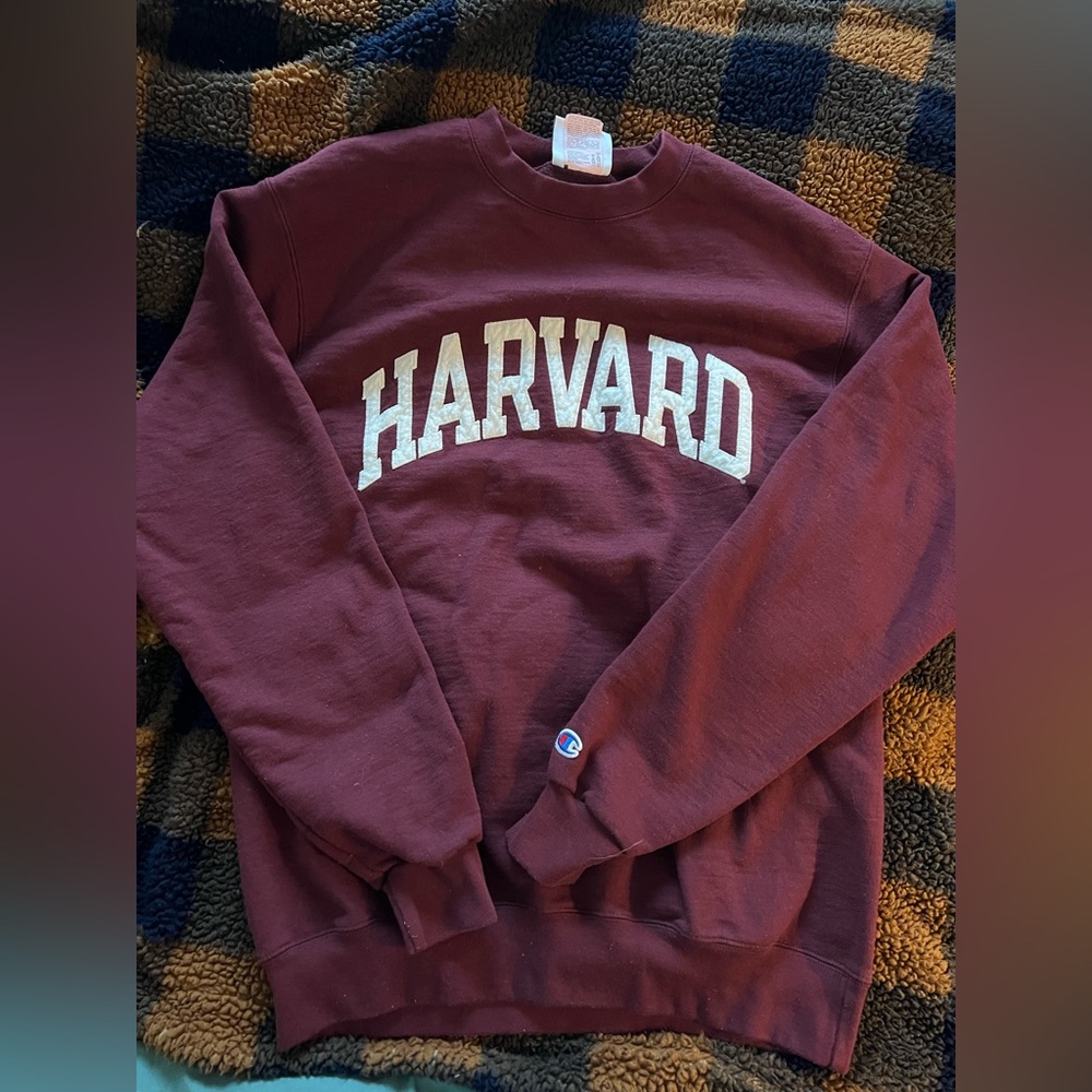 Harvard Champion Red Logo Crewneck Sweatshirt M